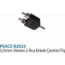 Peace B2025 3,5mm Stereo 2 Rca Erkek Çevirici Fiş