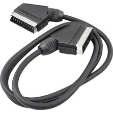 3050 - Scart Scart Cable 3m / Scart Scart Kablo 3 Metre 7 mm Siyah Poşetli Powermaster