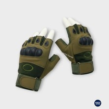 Mustran Taktik Korumalı Motosiklet Bisiklet Outdoor Eldiveni | Yarım Parmak Egzersiz Model Haki