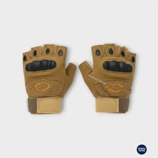 Mustran Taktik Korumalı Motosiklet Bisiklet Outdoor Eldiveni | Yarım Parmak Egzersiz Model Çöl