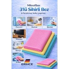 Mikrofiber Temizlik Bezi 3'lü Microfiber Sihirli Bez Cam Bezi Yüksek Su Emici