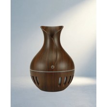 TKÇ Estetik Ahşap Desenli Aromaterapi Difüzör 130 ml LED Işıklı