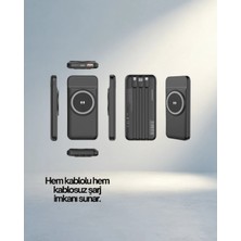 TKÇ Modern Hızlı Şarj Powerbank 22.5W Kablolu 15W Kablosuz