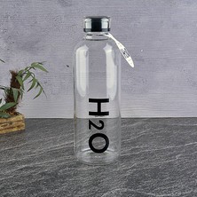 Tohana H2O Borosilikat Cam Matara - Şeffaf / Siyah - 1 Lt