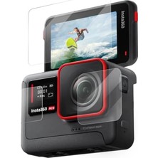 Mey İthalat INSTA360 Ace ve Ace Pro Için Temperli Cam Koruma Kiti, 9h, 2.5d; Ekran ve Lens