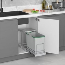 Mey İthalat Tls. Raylı Plastik Gövde Çöp Kovası, 24 L, Gri, Çok Renkli, Tek Ebat, Zsx S-2571-G