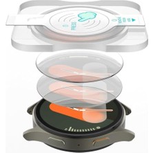 Mey İthalat Samsung Galaxy Watch 7 44 mm Için Şeffaf Cam Ekran Koruyucu, Kolay Uygulama Aparatlı