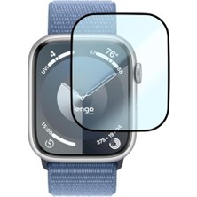 Mey İthalat Apple Watch 9 45 mm ile Uyumlu Ekran Koruyucu; Akıllı Saat Tam Kaplayan Koruma, Flexible Temperli Cam, 9h Çizilmelere Dayanıklı Ultra Hd Şeffaf, Siyah Çerçeveli