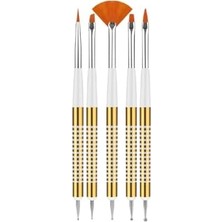 Mey İthalat Beyaz Nail Art Tırnak Desen ve Süsleme Fırçası Seti
