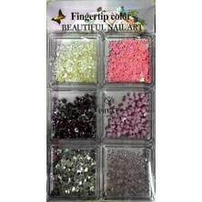 Mey İthalat Renkli Nail Art Için 6 Çeşit Tırnak Charm Süsü