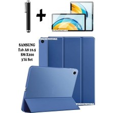 Mey İthalat Samsung Galaxy Tab A8 10.5 Inç SM-X200 Uyumlu Kılıf, Ekran Koruyucu ve Kalem Seti, Lacivert