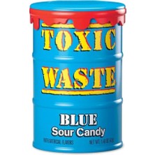 Mey İthalat Toxic Waste Mavi Ekşi Şeker 42G; Ultra Ekşi Hard Candy, Blue Raspberry Aromalı Şekerleme, Tekli Paket