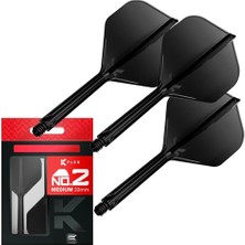 Mey İthalat K Flex Entegre Dart Uçuşları ve Şaftları; No.2 | 3'lü Paket K-Flex, No2, Kflex Hepsi Bir Arada Kalıplı Dart Uçuş ve Gövde Uzunlukları: Kısa, Orta ve Orta | Profesyonel Dart Aksesuarları