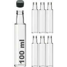 Mey İthalat Şeffaf 100 ml Sızdırmaz Kapaklı Boş Cam Şişe 6 Adet