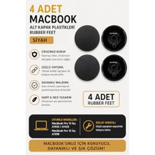 Mey İthalat Kapak, MacBook Pro A1425 A1502 A1398 Uyumlu Alt Rubber Feet 4 Adet Kauçuk Ayak Seti Kaydırmaz Yüzey Kolay Montaj Titreşim Önleyici Uzun Ömürlü Yedek Parça Siyah