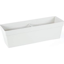 Mey İthalat YB02 Yalı Balkon Saksı Drenaj Aparatlı 51,5 Cm, 10,8 L Kirli Beyaz