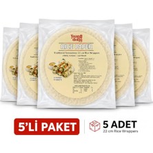 Mey İthalat 50 Yaprak Pirinç Yufkası; 10 Yaprak (22 Cm) x 5'li Paket, Rice Paper Glutensiz| Vietnam Usulü Spring Roll & Sushi Için Ince ve Esnek Pirinç Kağıdı