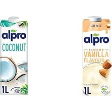 Mey İthalat Hindistan Cevizi Bitki Bazlı Içecek 1 L ve Alpro Badem Vanilya Bitki Bazlı Içecek 1l