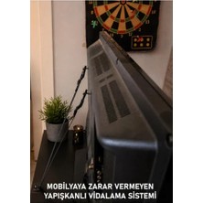Mey İthalat Mobilyaya Yapışkanlı V Tipi LCD Tv Askısı, Çocuk ve Evcil Hayvan Deprem Koruma Güvenlik Kemeri