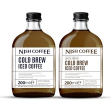Mey İthalat Coffee Cold Brew 2'li Set (Şekerli-Şekersiz) 2X200 Ml, Cam Şişe