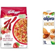 Mey İthalat Special K Kırmızı Meyveli Kahvaltılık Tam Buğday ve Pirinç Gevreği 400 G & Alpro Badem Bitki Bazlı Içecek 1 L