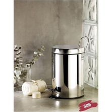 Mey İthalat Krom Pedallı Çöp Kovası, 5 L
