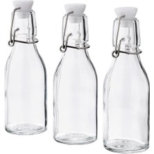 Mey İthalat Cam Vakumlu Sos ve Yağ Şişesi, 3 Adet, 15 cl