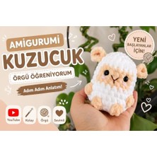 Mey İthalat Amigurumi Kuzucuk Örgü Öğrenme Kiti; Başlangıç Seviyesi | Kadife/chenille Ip, 10-12 cm Bitmiş Boyut, Adım Adım Rehber, Tığ Dahil, Elyaf Dolgu Dahil