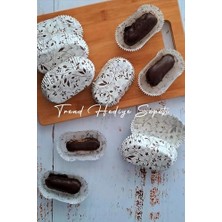 Mey İthalat Takribi 200 Adet Büyük Boy Desenli Ekler Kağıdı 8.5x4 Cm; Baklava Sunumluk, Muffin Kek Kalıbı