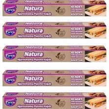 Mey İthalat Natura Ağartılmamış Hazır Pişirme Kağıdı 10 Yaprak x 5 Paket