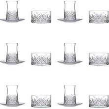 Mey İthalat Çay Bardağı, Paşabahçe Timeless Heybeli Model 18 Parça Çay Seti ( Çay Tabağı Çerezlik)