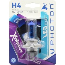 Mey İthalat H4 Xen Vision Ampul, 12V 60/55W, Beyaz Işık 6000K, Tekli Blister, Pht PH5504 Dv B1