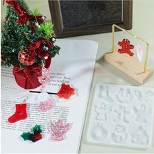 Mey İthalat Silikon Kalıp Yılbaşı Noel Çanı Geğik Kardan Adam Kalıbı 9'lu Reçine Kalıp