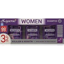 Mey İthalat Kadınlar Için Kolajen ve Keratin Şampuanı, 3 x 300 ml