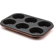 Mey İthalat Aryıldız 6'lı Muffin Kalıbı Mat Turuncu