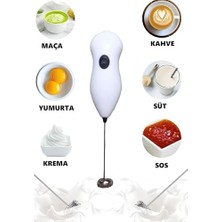 Mey İthalat Mini El Mikseri; Pilli Süt Köpürtücü, Kahve Çırpıcı, Telli Blender, Cappuccino Mixer