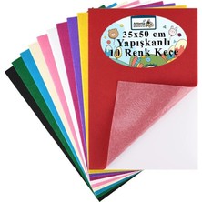 Mey İthalat Yapışkanlı Keçe 35X50 cm 10 Renk 1 Paket 2.0 mm Renkli Hobi Keçesi Elişi Keçe Kumaşı Anasınıfı Kreş Okul Öncesi El Sanat