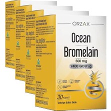 Mey İthalat Orzax Bromelain 500 Mg 30 Kapsül (4 Paketi)