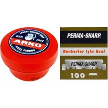 Mey İthalat 150 Gram Kase Tıraş Sabunu ve 100'LÜ Perma-Sharp Ustura Jileti Seti