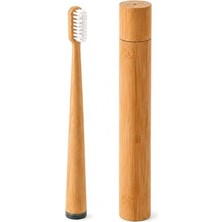 Mey İthalat Bambu Saplı Diş Fırçası Seti; Bambu Seyahat Kutulu Manuel Diş Fırçası, Hijyenik Saklama ve Taşıma Kabı, Valiz Bavul Çanta Kamp Otel Tatil Için Taşınabilir Diş Bakım Seti