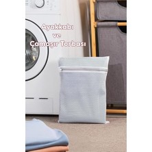 Mey İthalat Ayakkabı, 3130 Çamaşır Yıkama Filesi Fermuarlı Bölmeli Yıkama Filesi Deforme Önleyici Torba File