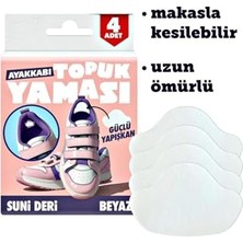 Mey İthalat Ayakkabı Topuk Yaması Ayakkabı Tamir Yaması Sunni Deri Kendinden Yapışkanlı-Beyaz