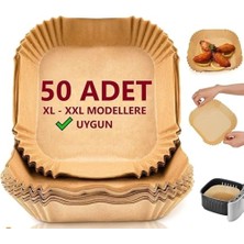 Mey İthalat Aırfrey Pişirme Kağıdı; Xl, Xxl Aırfreyler Için Parşömen Kağıdı, Sıvıya ve Yağa Dayanıklı Sıcak Hava Fritözleri Için Yanmaz Kağıt (50 Adet)