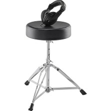 Mey İthalat Drum Essentials Davul Seti Aksesuar Paketi | E-Davulcular Için Çift Destekli Ayarlanabilir Davul Taburesi, Kulak Üstü Kulaklık