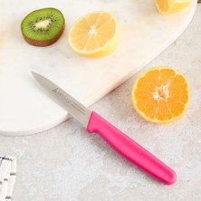 Mey İthalat Aryıldız Daily Soyma Bıçağı; Pembe, 9 Cm, Yüksek Karbonlu Paslanmaz Çelik, Ergonomik Kopolimer Plastik Sap