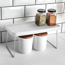 Mey İthalat Düzenleyici; Dolap Içi Katlanır Dekoratif Büyük Raf, Tabak, Bardak Rafı, Mutfak Düzenleme Rafı (Beyaz) (29 Cm*21,5 Cm*2 Cm) (Küçük)