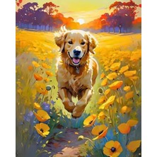 Mey İthalat Sayılarla Boyama Numaralı Tuval Seti Fırça Boya Dahil 40X50 cm Tatlı Köpek