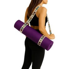 Mey İthalat Mat Taşıma Askısı, Yoga Motifli Dijital Baskılı 205 cm Pamuklu Mat Taşıma Askısı