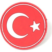 Mey İthalat Yuvarlak Türk Bayrağı Peç Arma (Kırmızı)