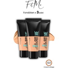 Maybelline New York Maybelline Fit Me Matte+Poreless Fondöten 30 ml Creamy Beige 122 x 3 Adet